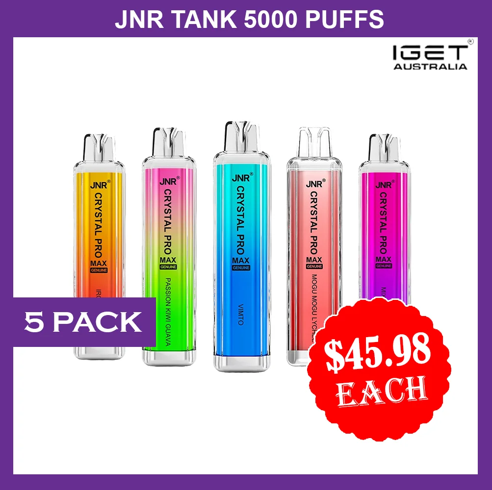 jnr crystal pro max – 5000 puffs – 5 pack