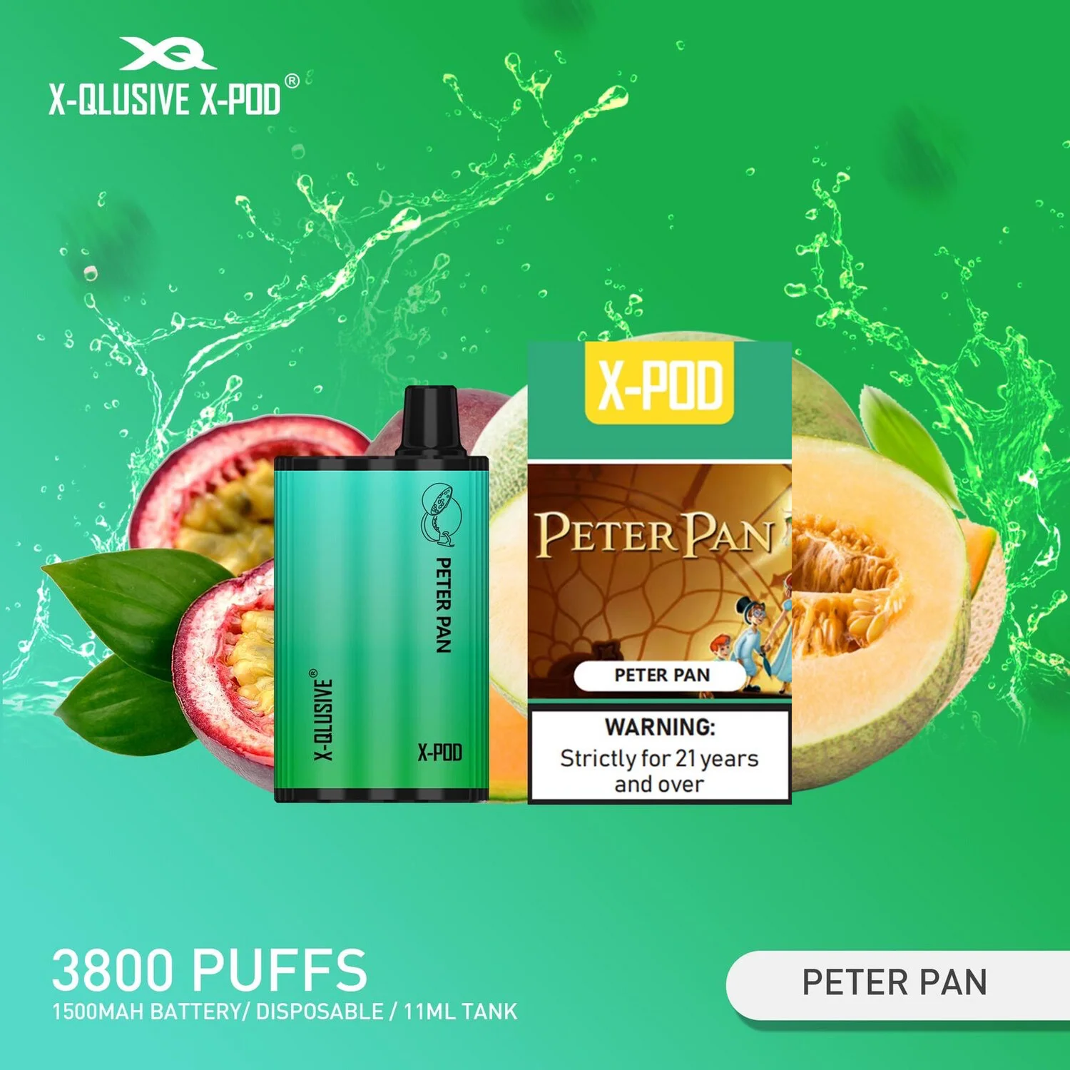 x qlusive x pod peter pan ice – 3800 puffs
